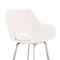 Armen Living Aura White Faux Leather and Brushed Stainless Steel Swivel 26" Counter Stool LCAUBABSWH26 - alternate 6